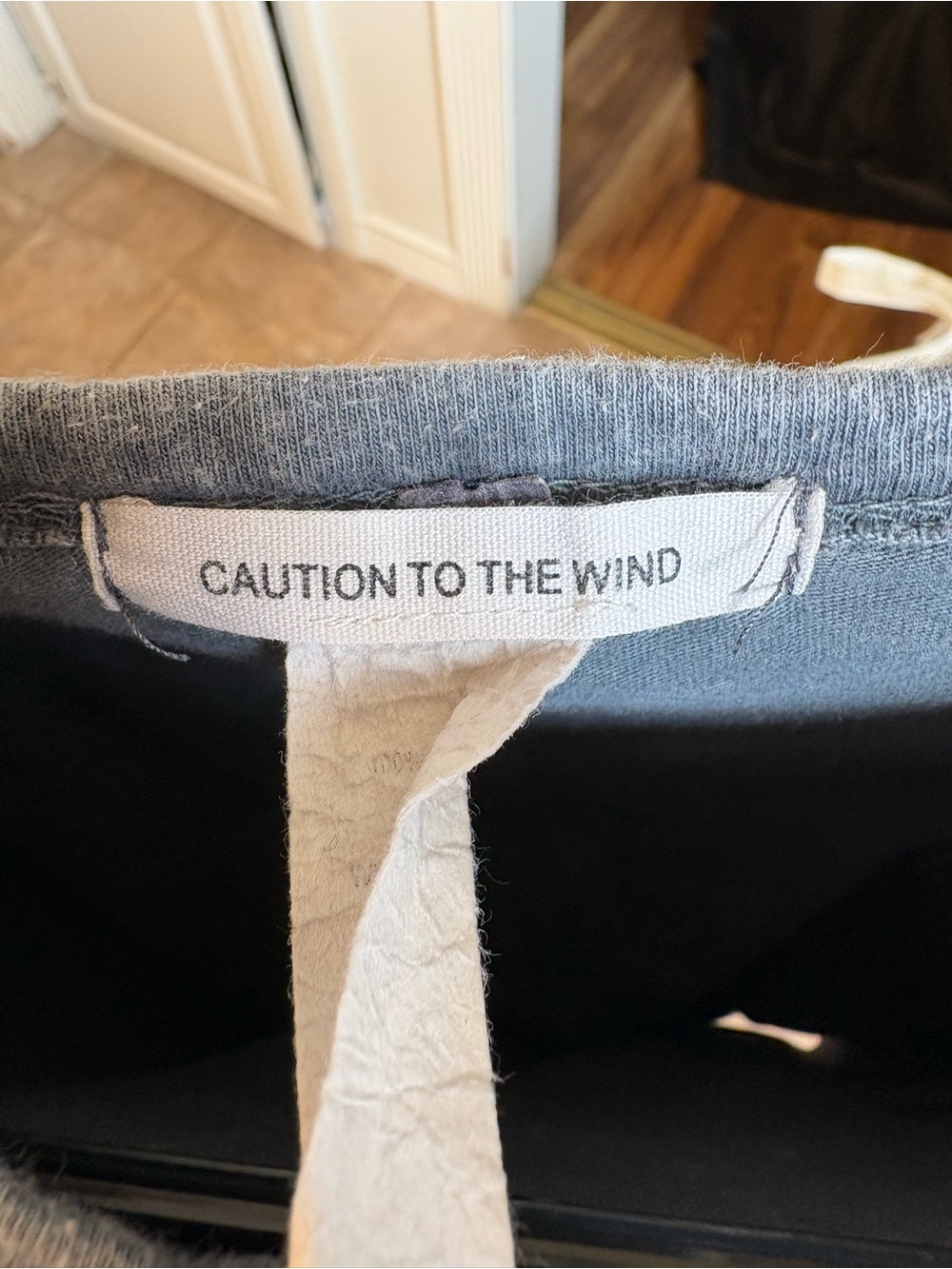 Caution To The Wind Washed Black Short-Sleeve Pocket Tee - Picture 3 of 4